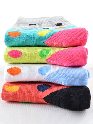 舒適柔精梳棉軟兒童襪4雙裝 - 聚美優品 - 最大正品化妝品電商,在美上市,品牌防偽碼,7天無理由退貨,質量保險